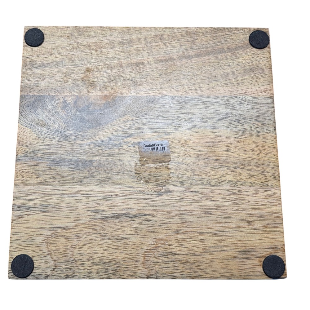 Crate Barrel Beck Mango Wood Metal Napkin Holder Rustic Rose Gold Minimalist - Picture 4 of 4